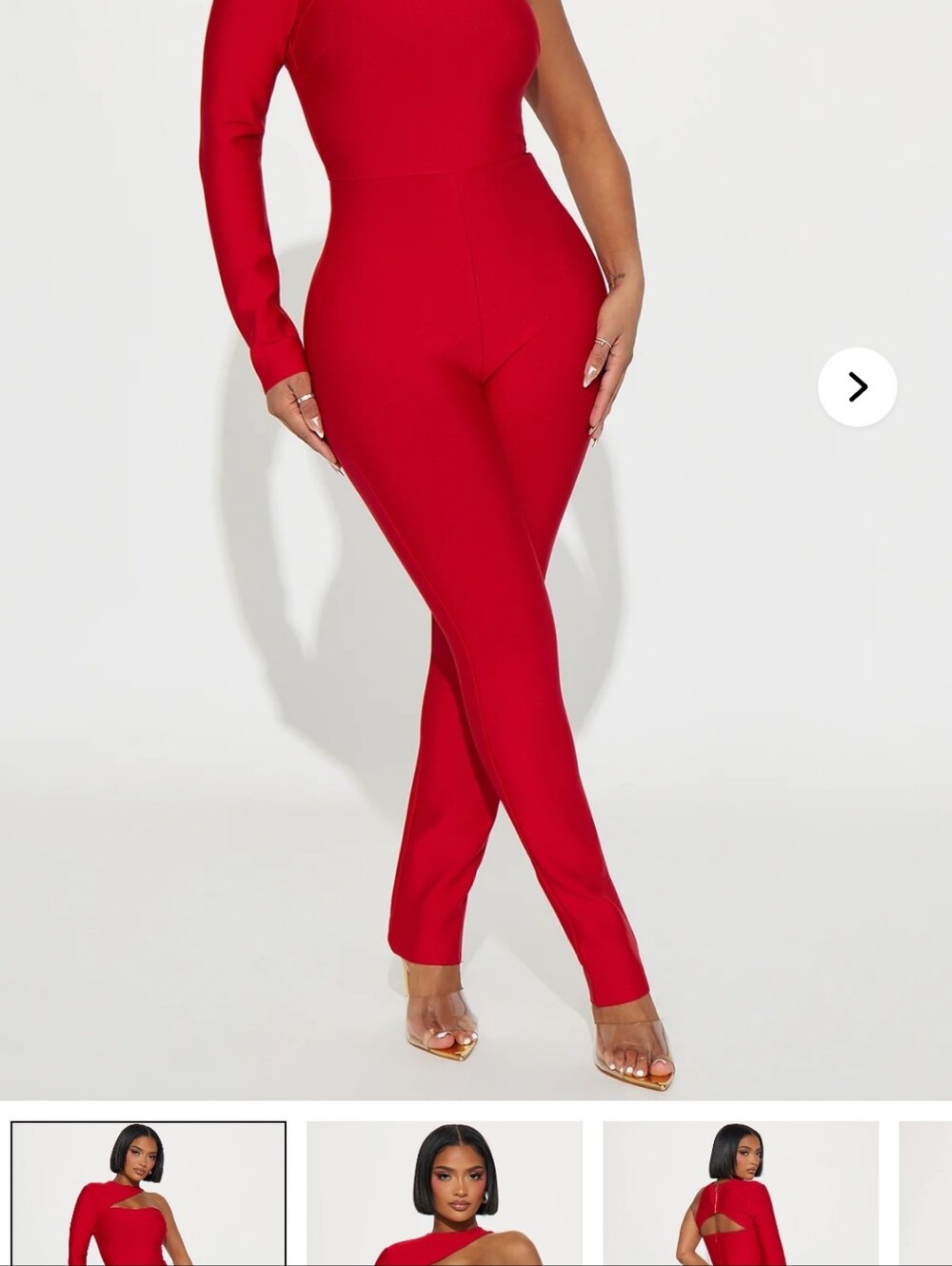 Fashion Nova Asymmetric One-Shoulder Jumpsuit